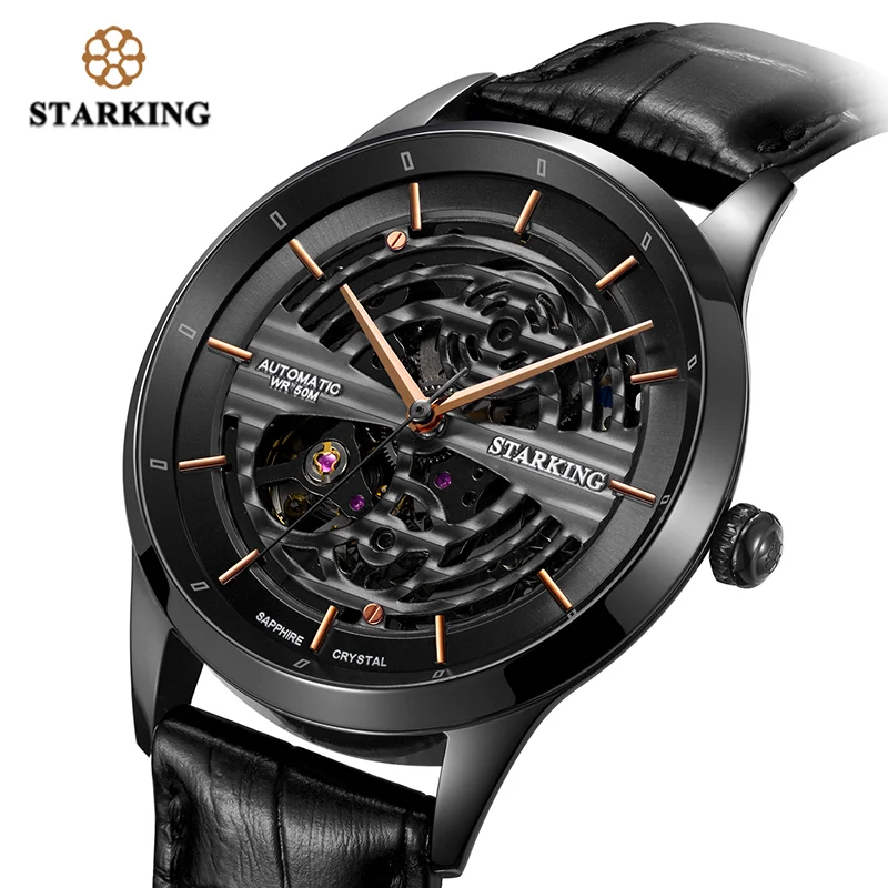 

STARKING AAA Automatic Watch Men Luxury Brand Sapphire Crystal 28800 High Beat Movement Mechanic Watch Men 50M Waterproof AM0282