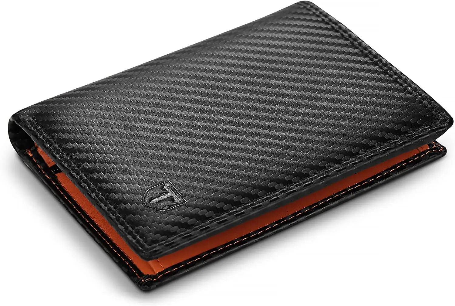 TEEHON Carbon Fiber Leather Men Wallet Coin Pocket RFID Credit Card Holder Half Span Design Black Purse | Багаж и сумки