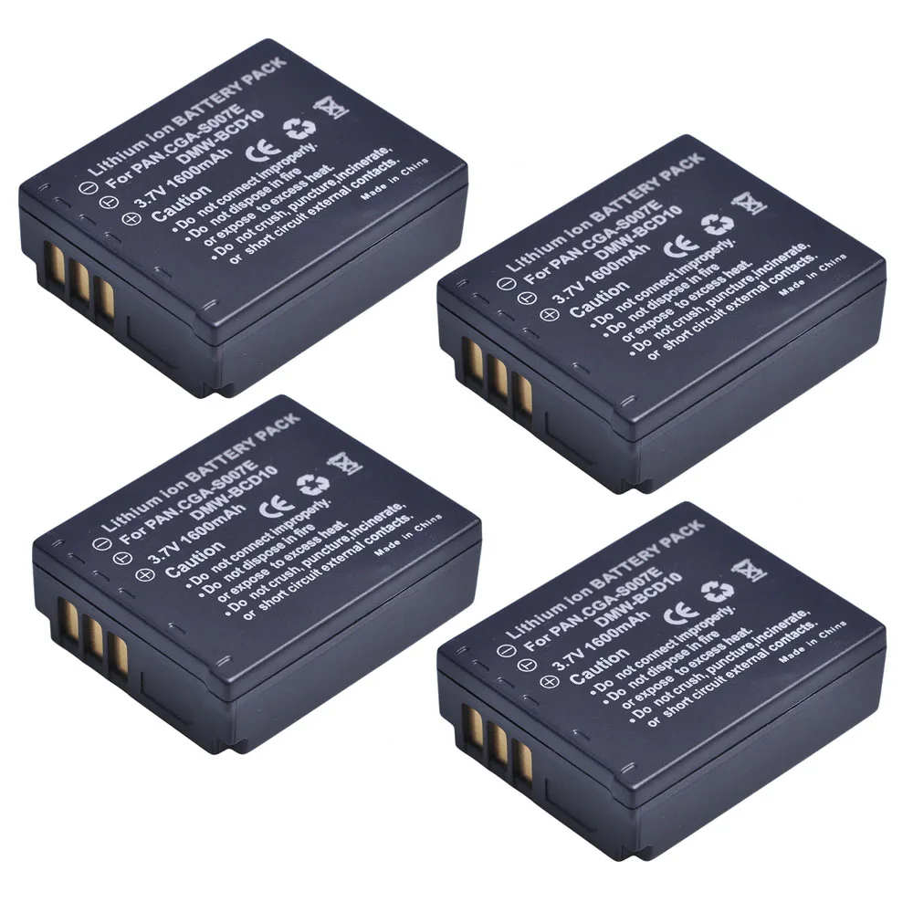 1600mAh 3 7 V CGA-S007 CGA-S007E DMW-BCD10 CGAS007 запасная батарея для камеры Panasonic DMC TZ1 TZ2 TZ3 TZ4 TZ5 TZ50 TZ15