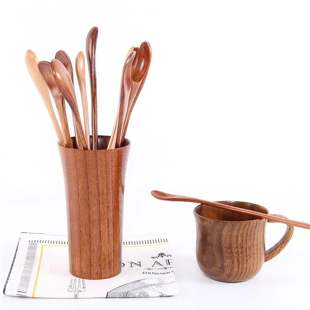 Органическое бамбуковое приготовление сервировка набор посуды кофейная чайная ложка-мешалка деревянная мешалка Мини палочки