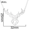 Punk Elk Deer Antlers Pendant Necklace Women Stainless Steel Origami Geometric Animal Necklace For Christmas Gifts Child ► Photo 3/6