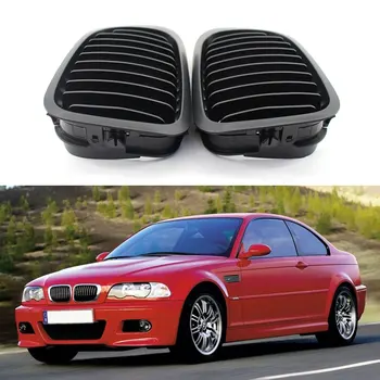 

2PCS Car Black Racing Grills For BMW 2DR E46 318I 320I 325I 330I Front Air Intake Grill Bumper Kidney Grilles