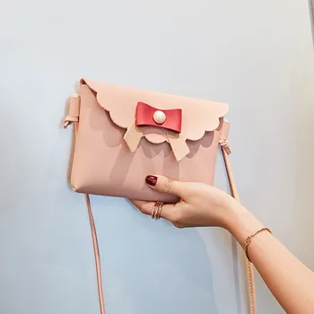

New Style Japanese Korean Bow bai da xiao Square Bag Women's Crossbody Bag Change Mobile Phone Bag Mini Bag