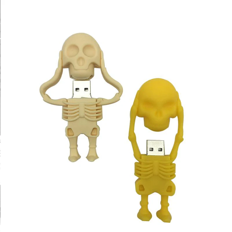 Usb флеш-накопитель 128 ГБ, флеш-накопитель 32 ГБ, черный скелет черепа, флешка 16 ГБ 8 ГБ, флеш-карта памяти, 64 ГБ, подарок на Рождество, Хэллоуин