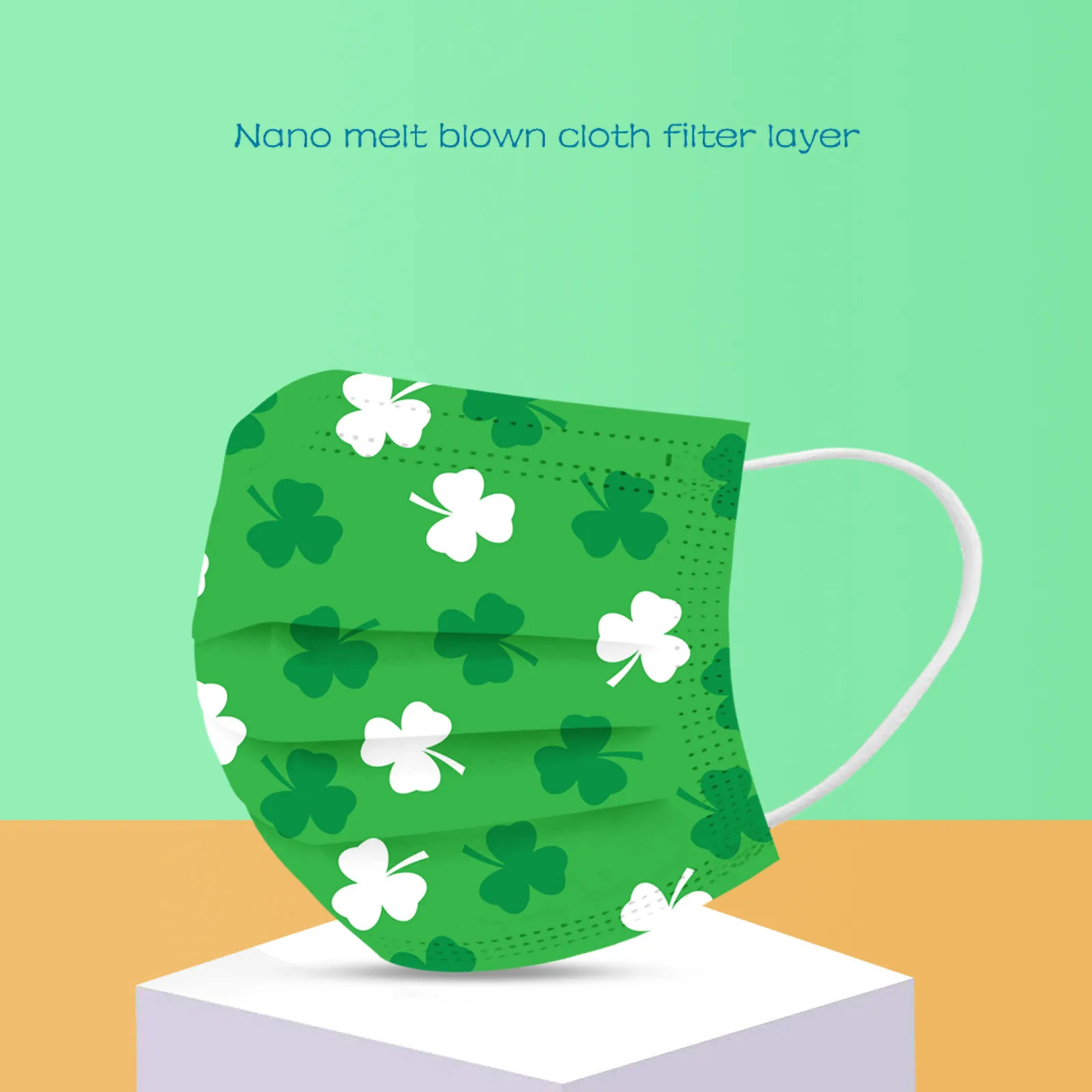 10/20/50PCS Mask Adult St. Patrick's Day Disposable 3Ply Ear Loop Cuelga Mascarillas Filtro Mascarilla Free shipping قناع |