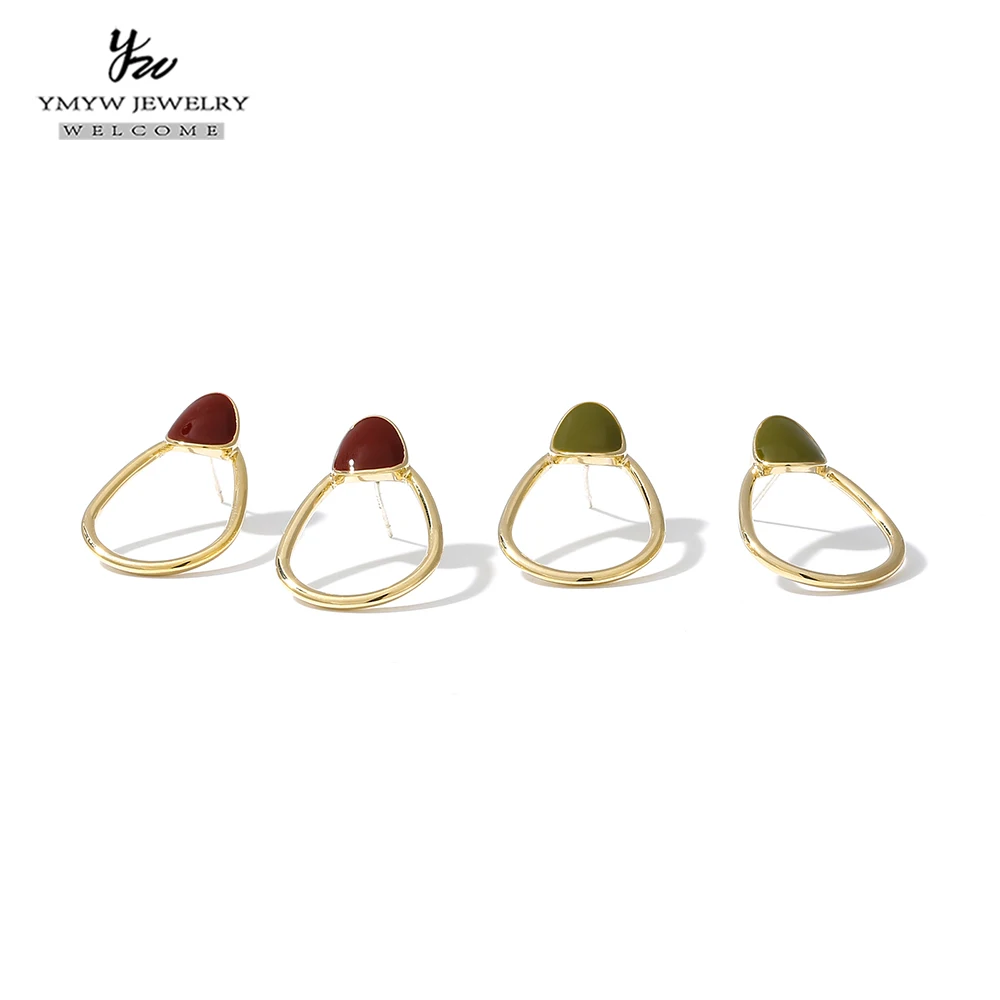 YMYW минималистичные геометрические полые короткие сережки oorbellen voor vrouwen Enaml Модные металлические украшения и аксессуары из меди подарок