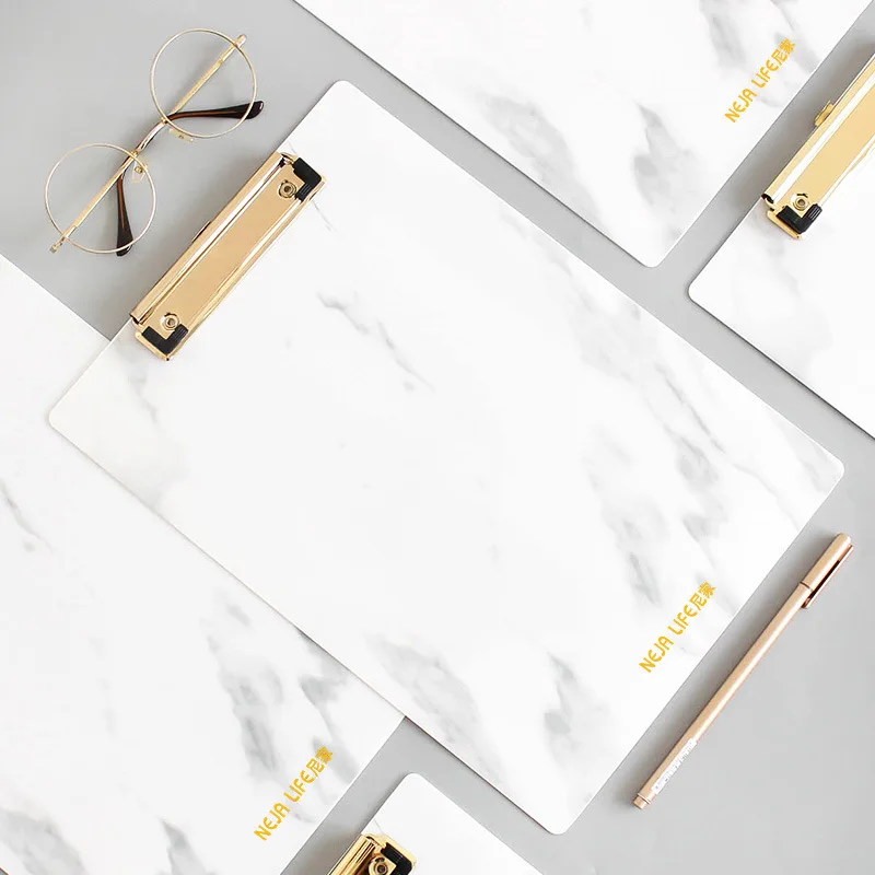 

a5a6 Marble Texture Bill Folder Board Note Board Clip Plastic Board Clip Vertical Type Writing Board Clip