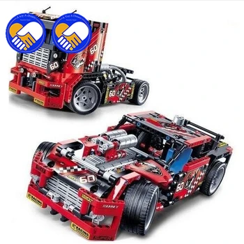 

608pcs Race Truck Car 2 In 1 Transformable Model Building Block Sets Decool 3360 DIY Toys Compatible Lepining Technic
