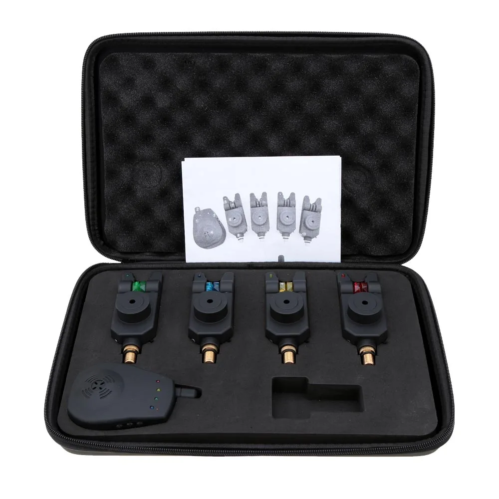 

Water Resistant Wireless LED Fishing Bite Alarm Receiver Set Fishing Swingers Fish Bite Alarm with Case