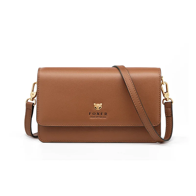 FOXER брендовая модная женская сумка из спилка, Женская стильная маленькая сумка на плечо с клапаном, женские шикарные сумки-мессенджеры и сумки через плечо - Цвет: 941035F1U