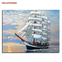 Набор парус сделай сам ручная роспись цифровая печать масляной картины живопись по номерам Масляные картины китайские картины-свитки украшение дома