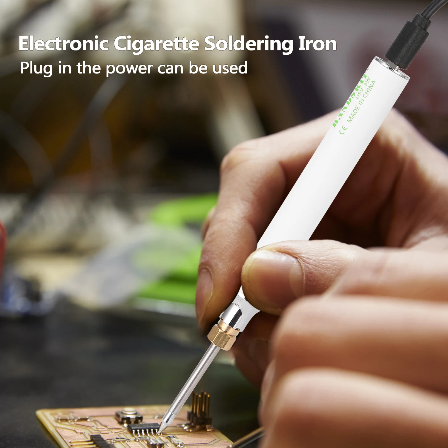 electronics soldering kit HANDSKIT Electric Soldering Iron USB Charging Soldering Adjustable Temperature Electric Soldering Iron Kit with Stand/Wire arc welders