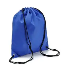 Travel Home Solid Color String Drawstring Storage Bag Backpack Cinch Sack Tote Bag