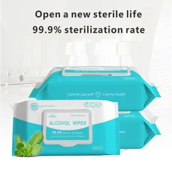 

75 degree alcohol sanitary wipes sterilization and sterilization clean disposable wet wipes 99.9% sterilization rate