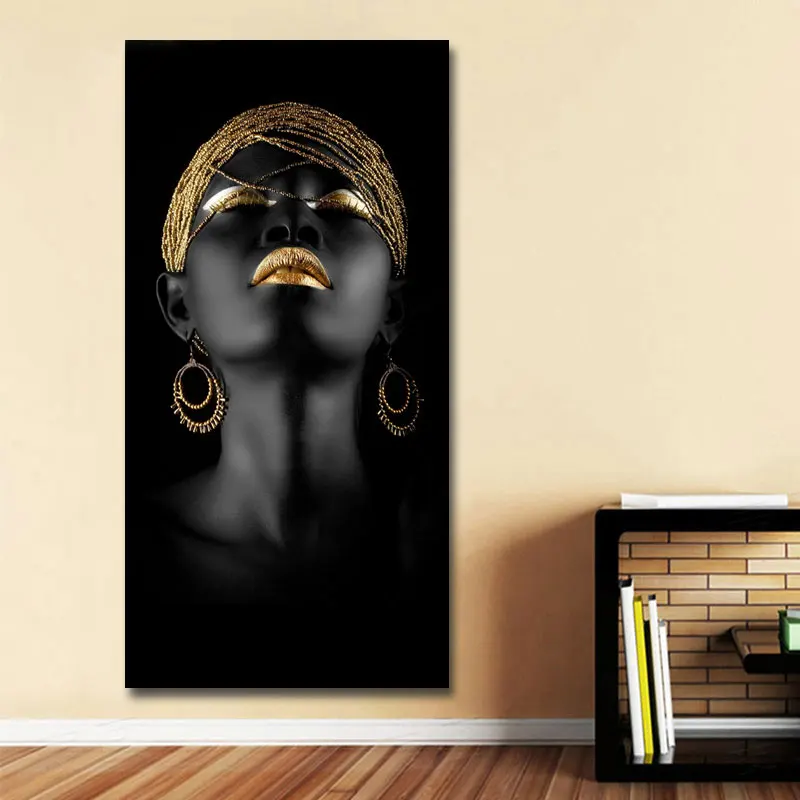 

Modern Canvas Painting Wall Art Poster Prints Black Woman Model Prints Pictures Home Decoration for Living Room No Frame DA