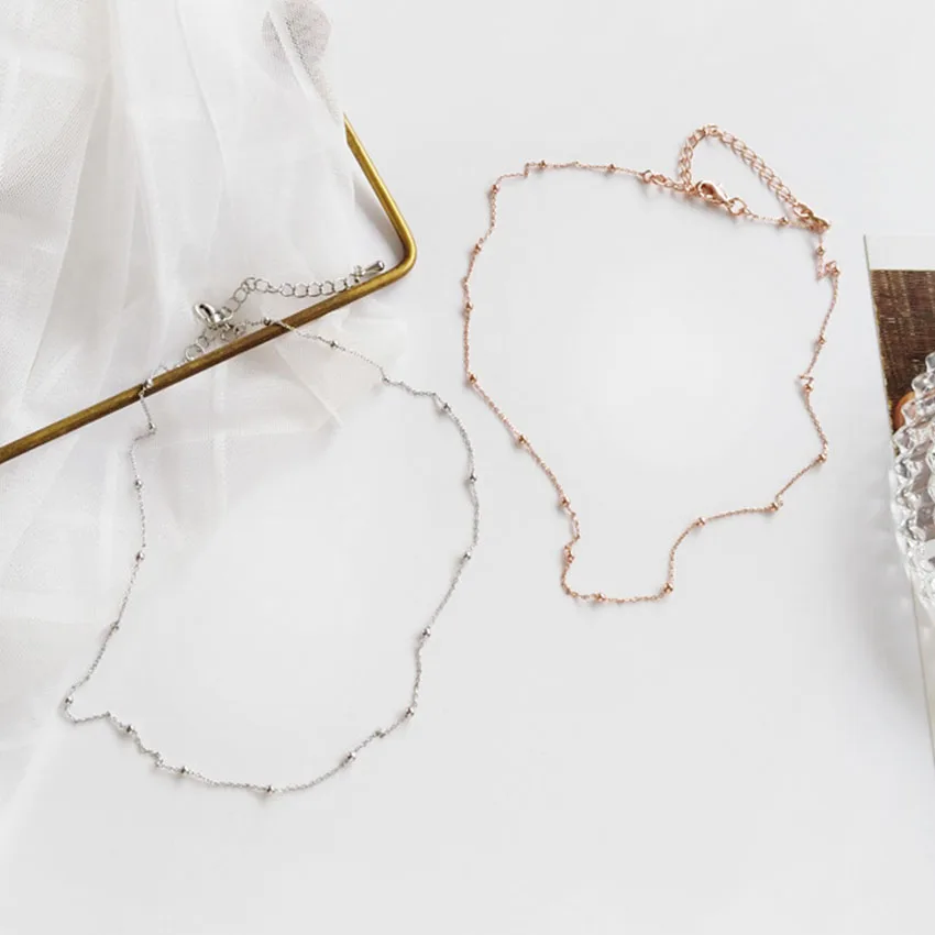 

Simple Beads Chain Choker Necklace For Women Chocker collier femme Collar collares Mujer colar bijoux femme ketting