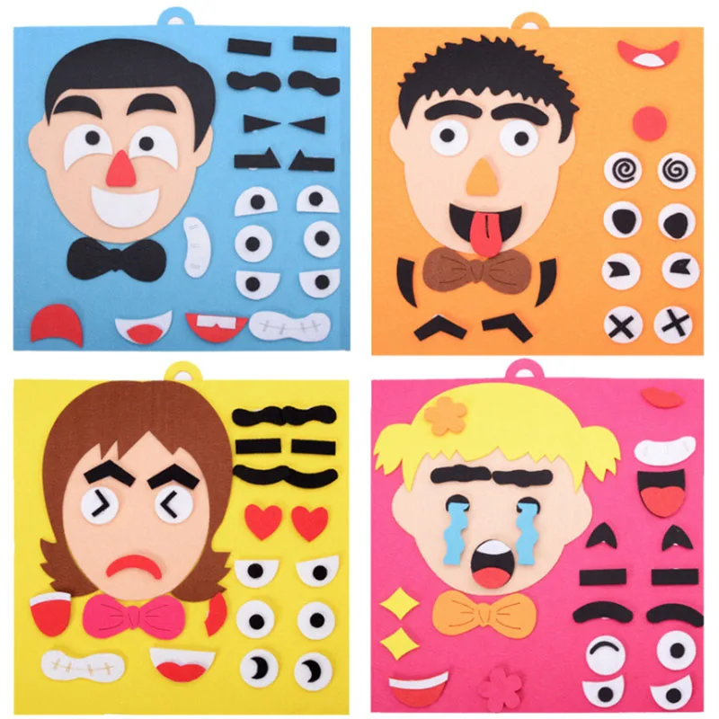 

Children's Expression Puzzle, Non-woven Material Package, Toy Stickers, Facial Features, Expressions, Teaching Aids