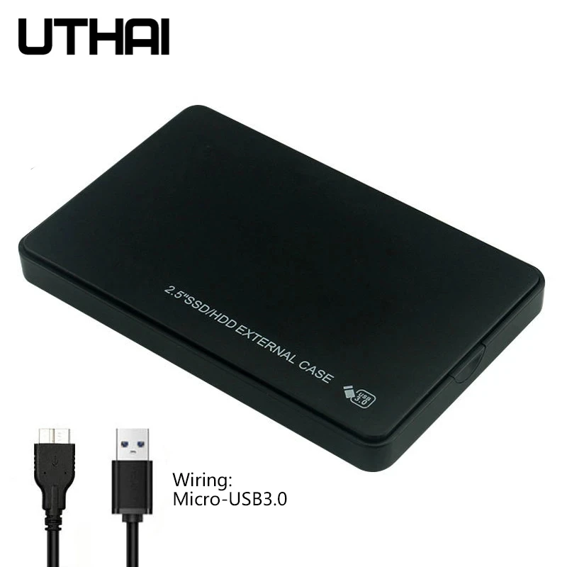 T43 외장 USB 3.0 하드 드라이브 인클로저 2.5인치 SATA II/III 최대 6TB 지원 고속 모바일 HDD 케이스 (케이블 포함)