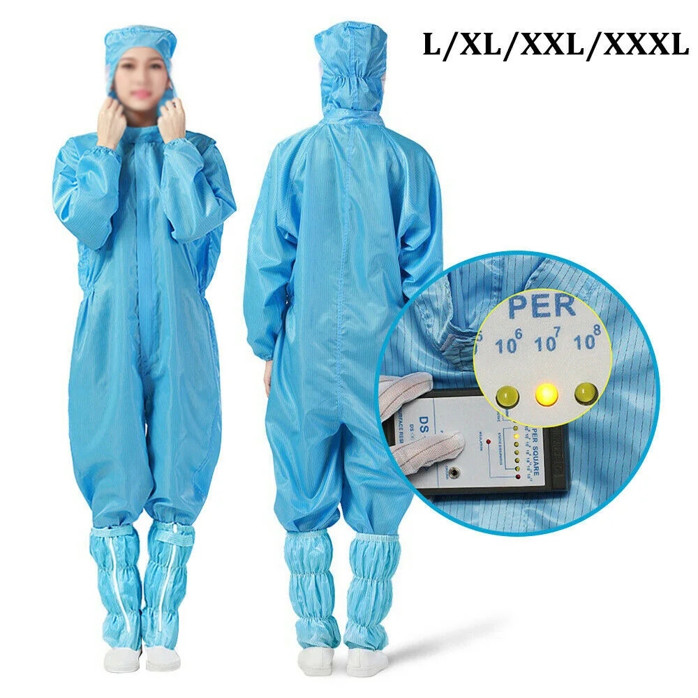 

Unisex Isolation Hooded Long Sleeve Coverall Hazmat Suit Protection Protective Disposable Factory Hospital Safety Clothing
