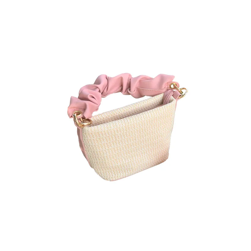 

Bag For Women 2019 New Fashion Straw Handbags Woven Small Bucket Bag Ladies Shoulder Crossbody Bags Holiday Beach Bag Whole Sale
