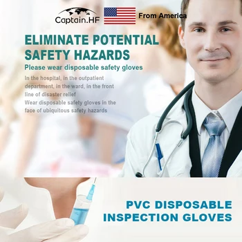 

US Captain 500PCS Disposable Transparent PVC Gloves, Cleaning Gloves, Protective Gloves, Baby Feeding Gloves