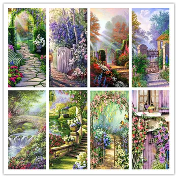 

5D Diamond Embroidery Landscape garden Needlework Kit Garden courtyard trees Diamond Painting Cross Stitch Home Decoration Gift