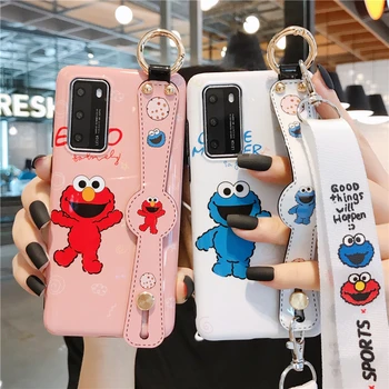 

For Huawei P40 pro Cute Wrist Strap phone Case for For Huawei p20 p30pro p40 p40pro mate20 mate30pro Nova 5/6 Duffy cover+Strap