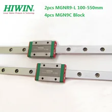 2 шт Hiwin линейные рельсы MGNR9-L 100 мм/200 мм/300 мм/400 мм/550 мм+ 4 шт MGN9C блоки
