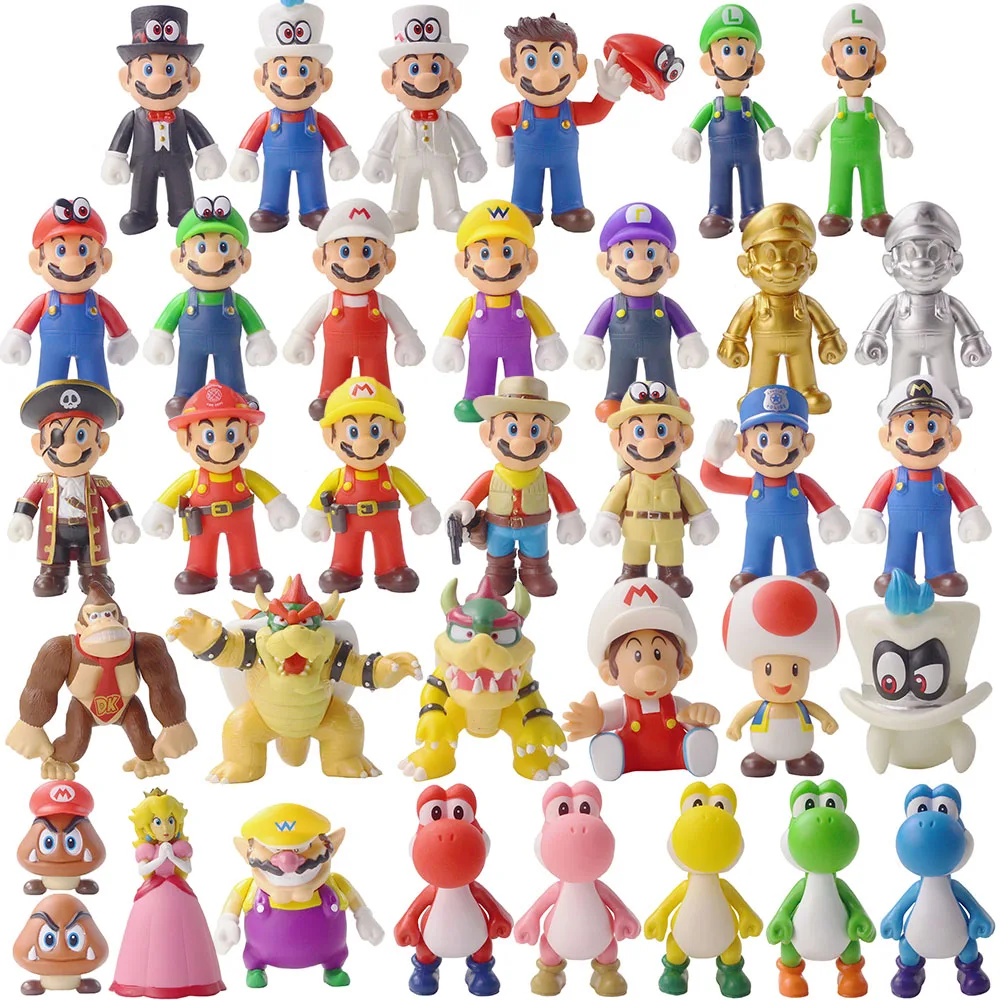 6-14cm Super Bros Yosh Koopa Goomba Chachi Diddy Kong Monkey Animals Anime Game Action Figure Model Toys Kids Gift | Игрушки и хобби