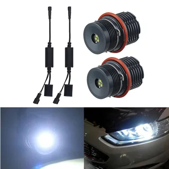 

40W Angel Eye Bulbs Error Free 2pcs Marker Light For BMW E39 E60 Aluminum 1200LM