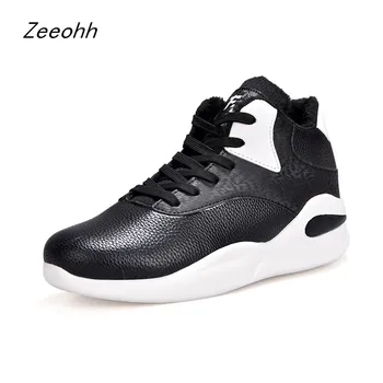 

Zeeohh New Fashion Basketball Shoes Men High-top Cushioning Athletic Shoes Winter Plus Velvet Warm Comfortable Sneakers