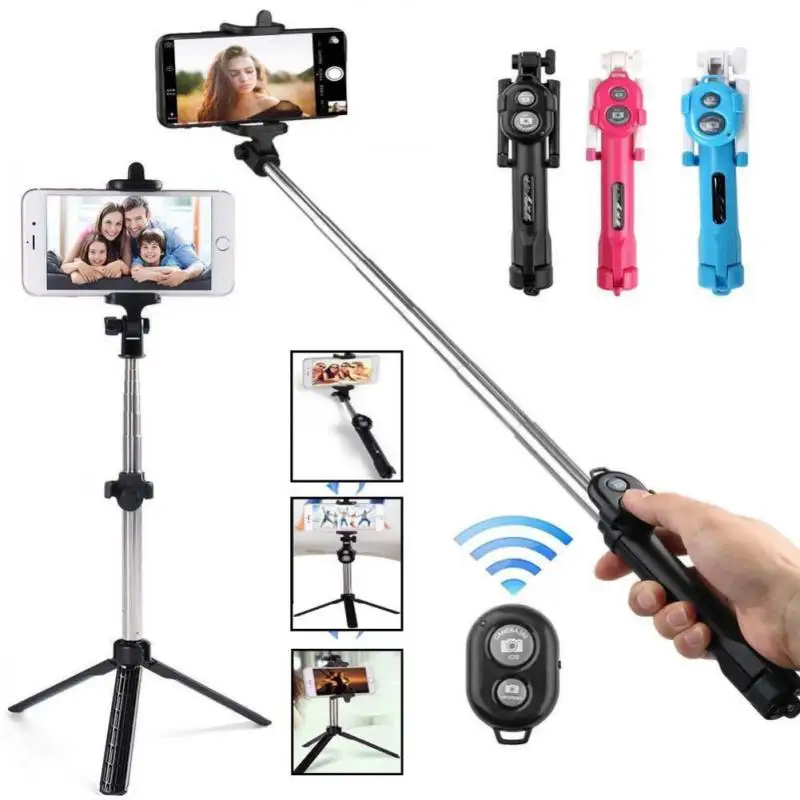

Universal Mobile Phone Bluetooth Selfie Stick Tripod Monopod With Camera Button For iPhone SamSung HuaWei Xiaomi Oneplus