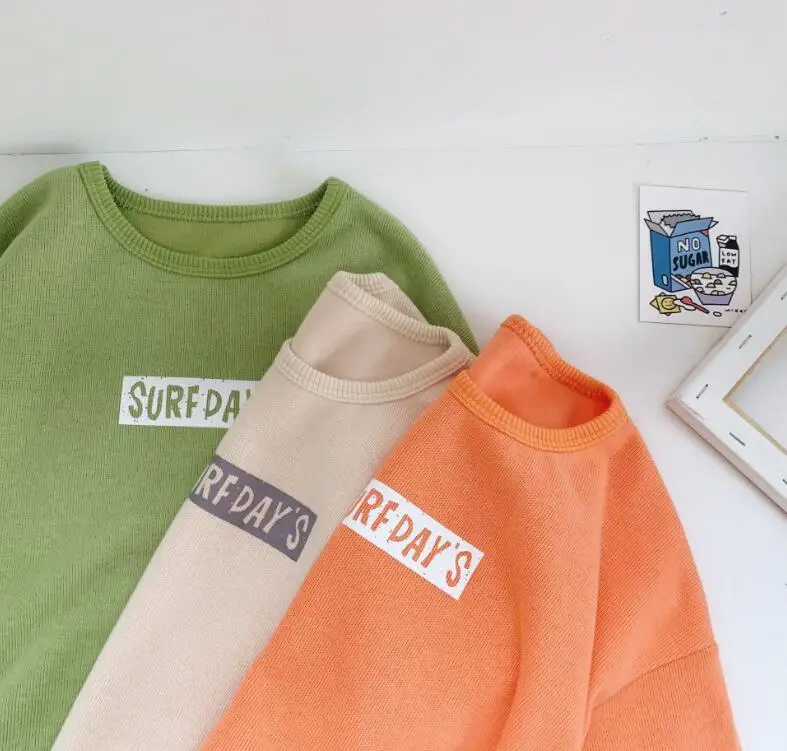 new girls boys thicken t-shirt autumn winter full sleeve cotton fashion kids sweatshirt 1-6t HH155