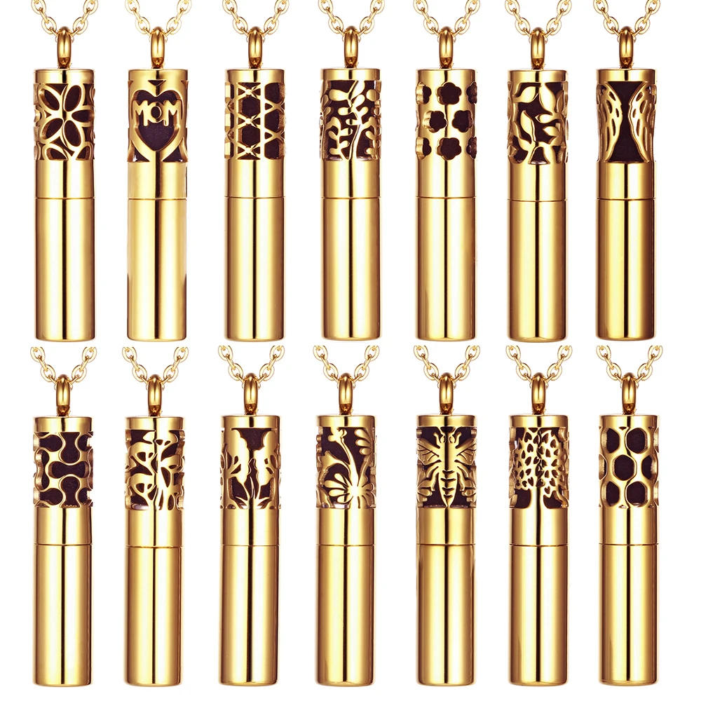 1-A-PEOS27-11 rose gold stainless steel diffuser essential oil storage with container