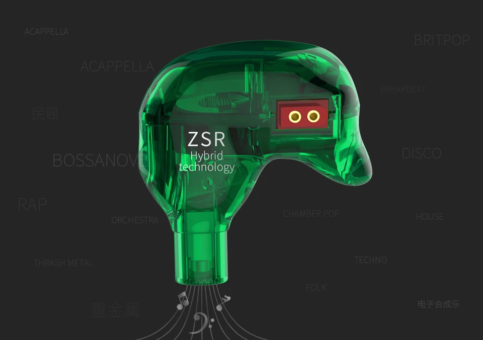 AK KZ ZSR 2BA+ DD наушники в ухо арматура с динамической гибридной гарнитурой HIFI бас шумоподавления наушники с замененным кабелем ZST