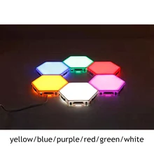 lamp led hexagonal lamps modular touch sensitive lighting night light magnetic hexagons creative decoration wall lampara