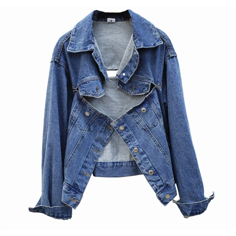 backless denim jacket