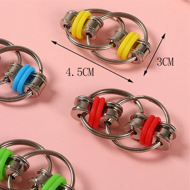 Stress Reliever Toys  Anti Anxiety Key Ring Decompression Chain Fingertip Toy Anxiety Relief Fun Game Divert Attention Metal 4