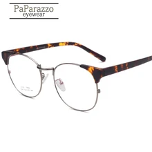 Модный круглый металлический оправа для оптических очков ультралегкий Ретро TR90 темп для женщин и мужчин рецептурная оправа для очков oculos de grau