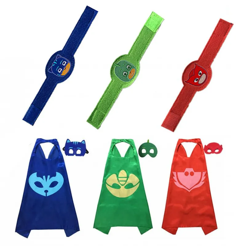 PJ Masks/Вечерние Маски для детей в стиле аниме; плащ с героями мультфильмов; подарок на день рождения для мальчиков и девочек; маскарадная одежда на Хэллоуин