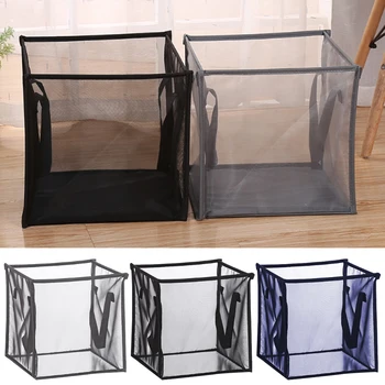 

Mesh Fold Nordic Air Permeable Dirty Basket Black / Grey / Blue Storage Baskets Fabric Single / Double Junejour