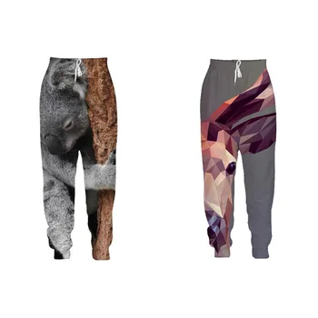 

3D Printed Deer Patterned Trousers Full Length Sport Cute Koala Loose Drawstring Sweatpants Casual Pants For Men Women S-5XL