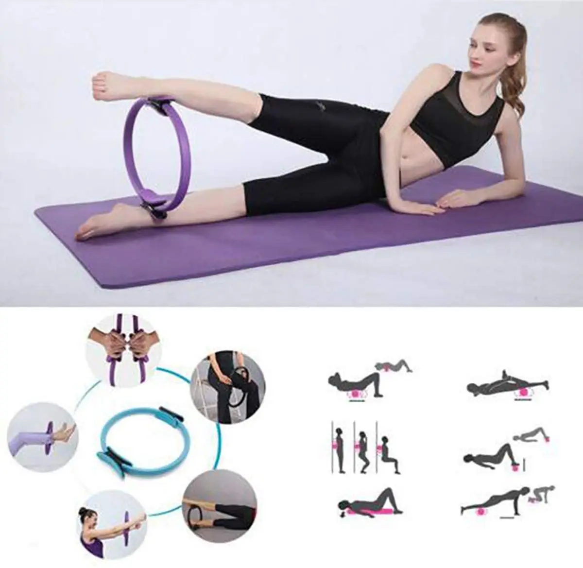 Pilates Ring Double Handle Exercise Circle Fitness Magic Circle Resistance  Ring Dual Grip for Yoga Core Training | Catch.com.au