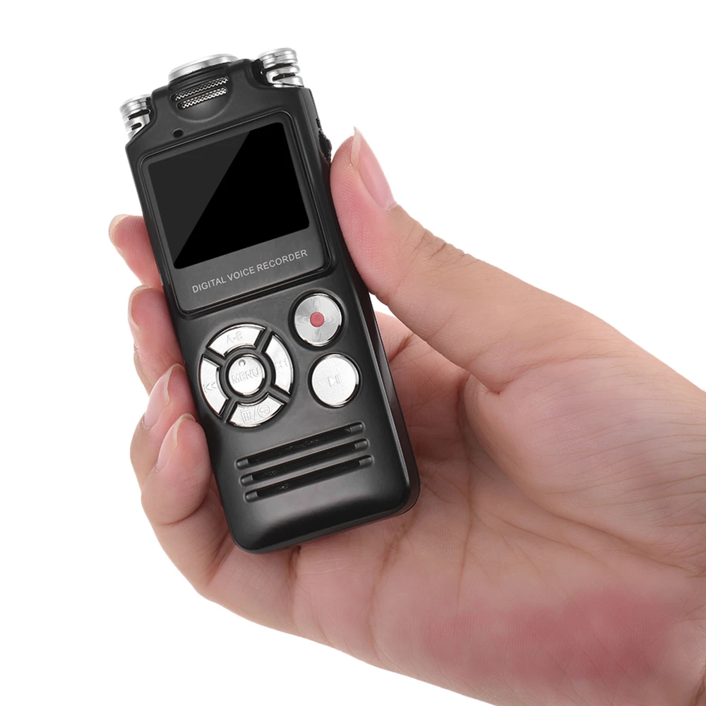 Электронный цифровой диктофон MP3 музыкальный плеер с двумя микрофонами для переговоров класса встреч Интервью Развлечения