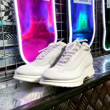 

Men Platform High Quality Lace Up Height Increasing Sneakers Summer Breathable Mesh Hip Hop Casual Shoes Luxury Trainers