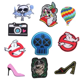 

Pirate Skull Embroidered Patches on Heat Transfer Appliques Patch Clothes Shoes Badges Sticker for Backpack Printed Stripe Decal