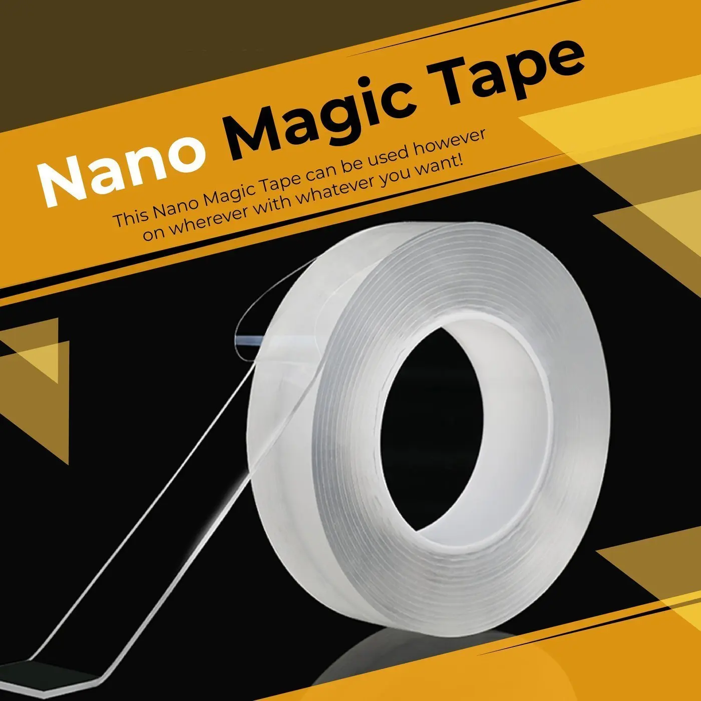 

Nano Magic Tape Nano Magic Tape Washable Reusable Double-Sided tape Adhesive Transparent Nonslip Strong Sticky Gel Silicone Tape