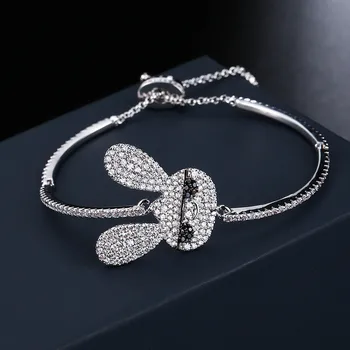

TIF APN 925 sterling silver bracelet,personalized new fashion cute rabbit adjustable retractable,original charm ladies jewelry.