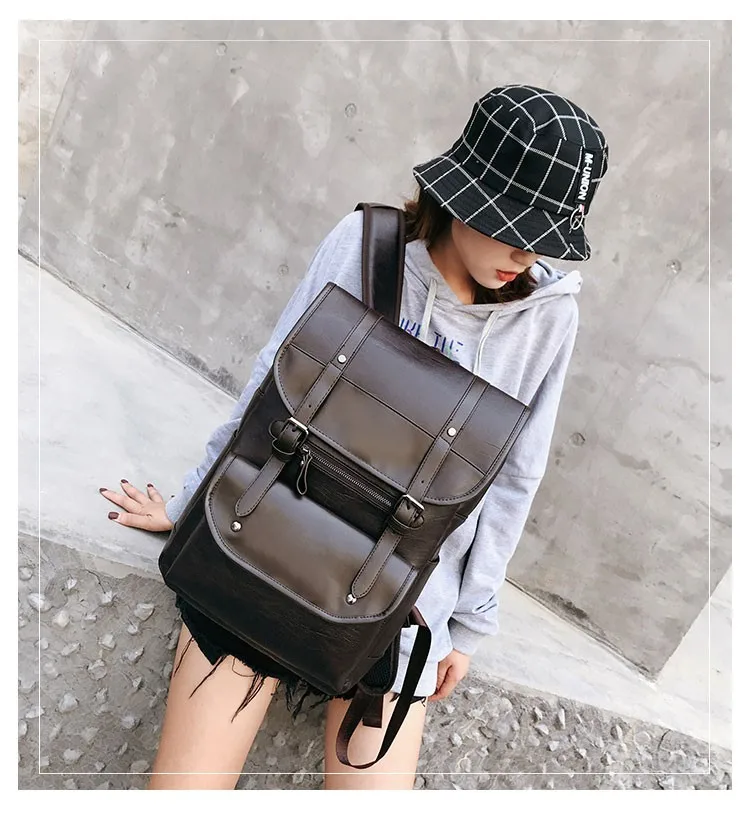 

MOFFT Factory Sold Men Shoulder Bags Couple Backpacks PU Leather 3colors College Style Unisex Travel Bags Fashion Factory Sell