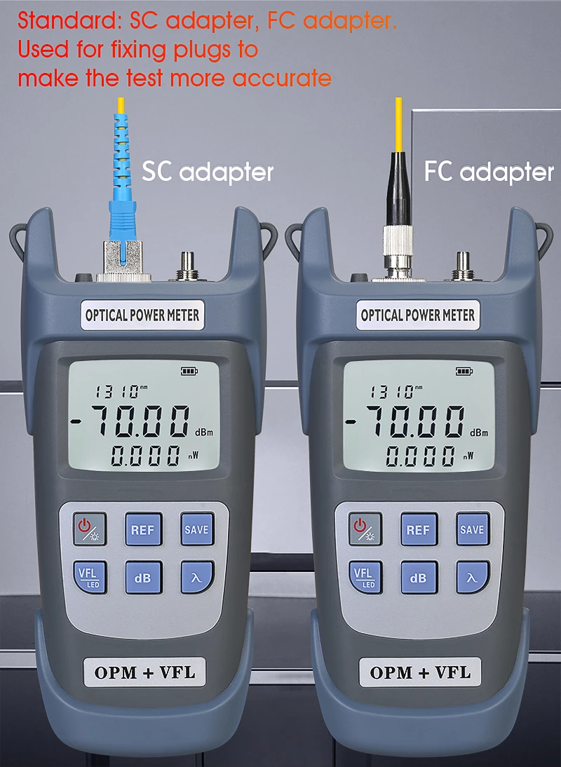 AUA All-IN-ONE Optical Power Meter with Visual Fault Locator optical fiber tester 5KM 10km 20KM 30km VFL 1/10/20/30MW fiber quick connector